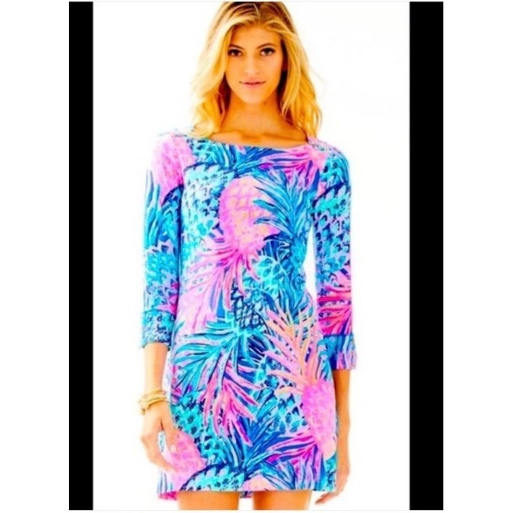 Lilly Pulitzer Girls Long Sleeve Dress Large XL 12/14‎ Pink Purple